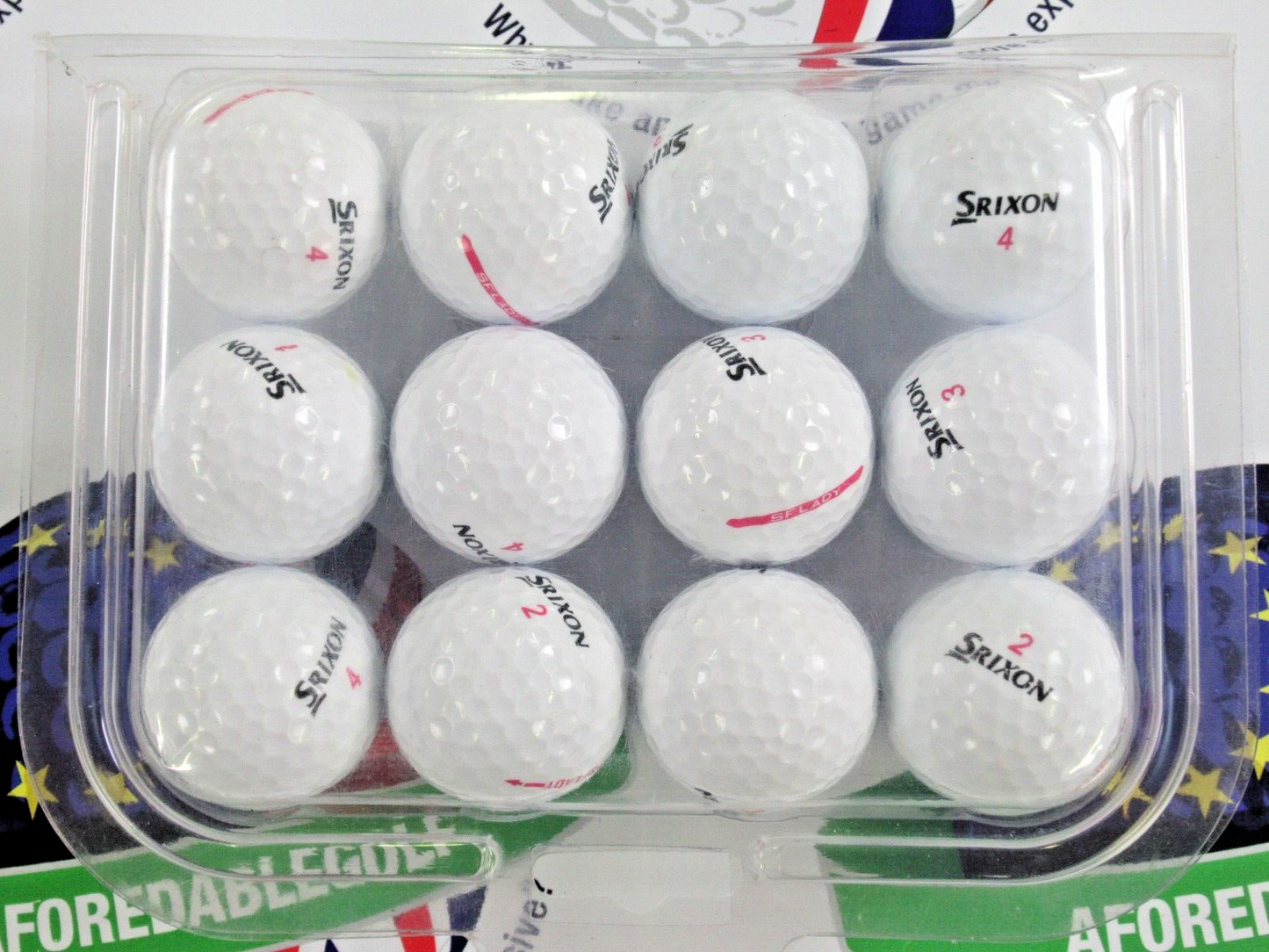 12 Srixon Soft Feel Lady Golf Balls Pearl/Pearl 1 Grade