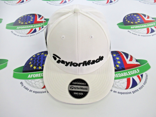 taylormade tour flat bill white adjustable golf cap tp5 sim2