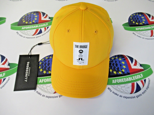 J.Lindeberg Iconic Patch Tech Stretch Yellow/White Adjustable Golf Cap