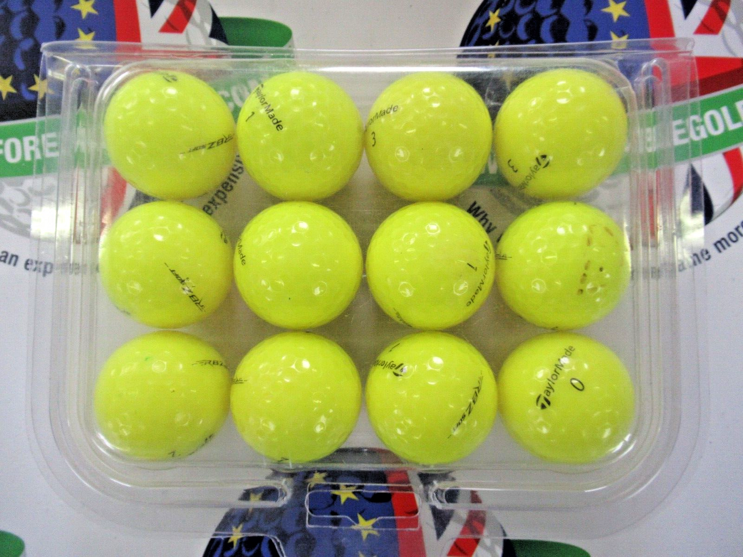 12 Taylormade rbz soft optic yellow golf balls pearl/pearl 1 grade
