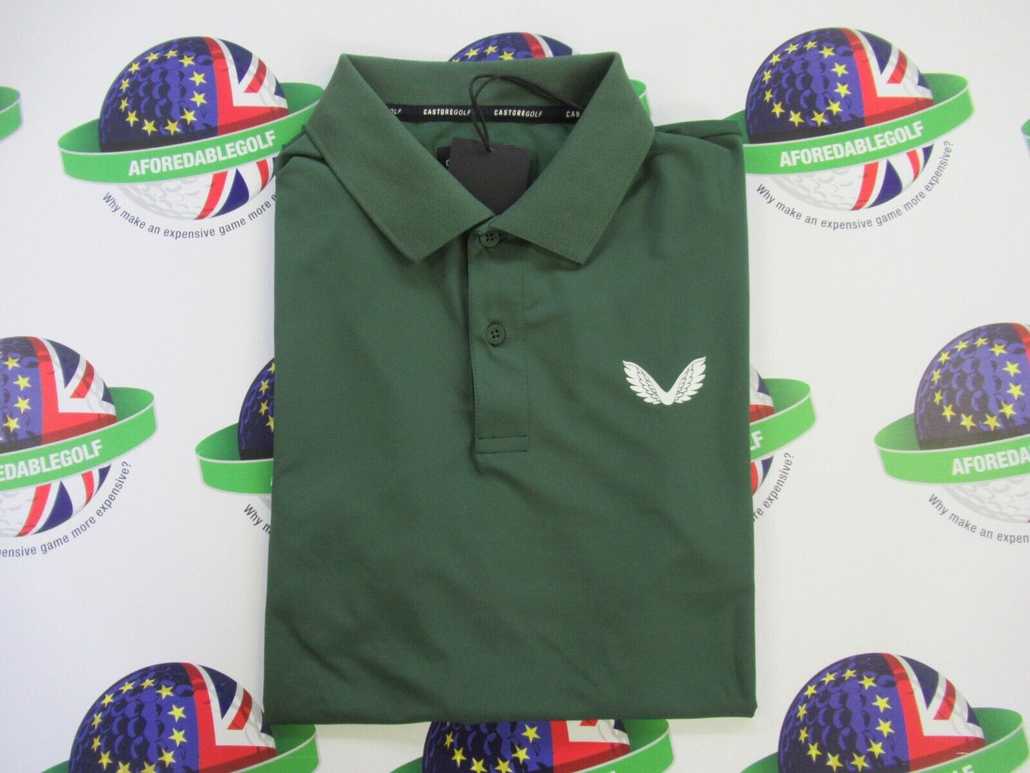 castore golf mens breathable polo shirt hunter green uk size medium
