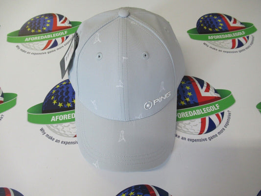 ping mr ping pearl grey/white adjustable golf cap