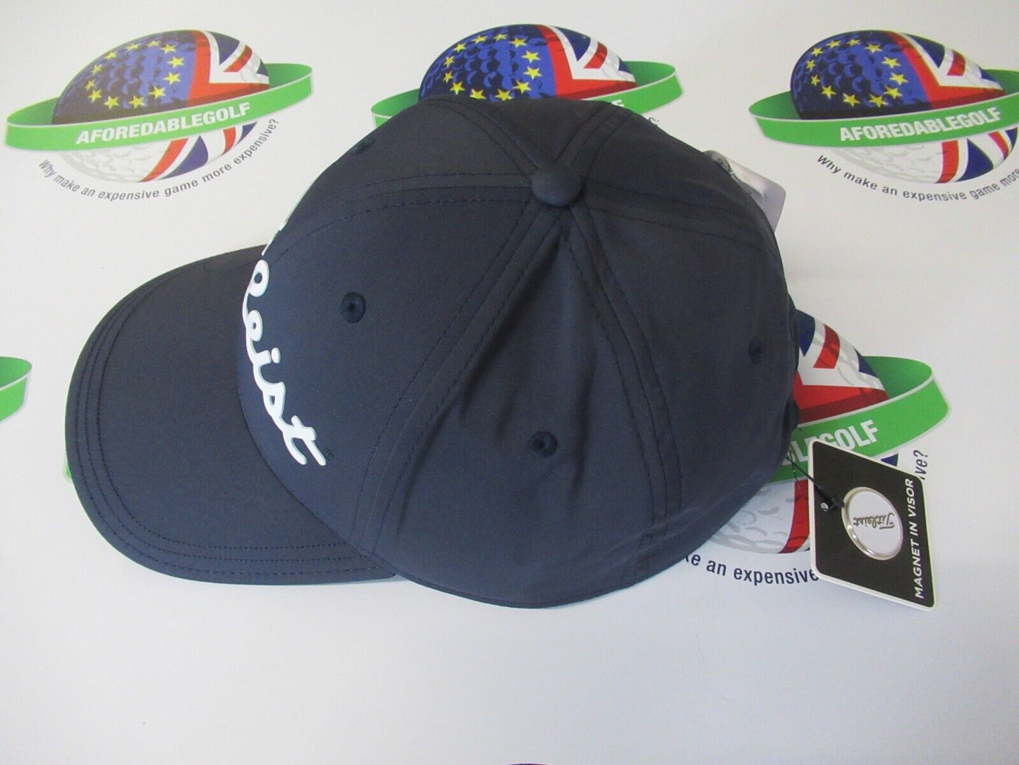 titleist players performance ball marker adjustable navy cap magnetic visor