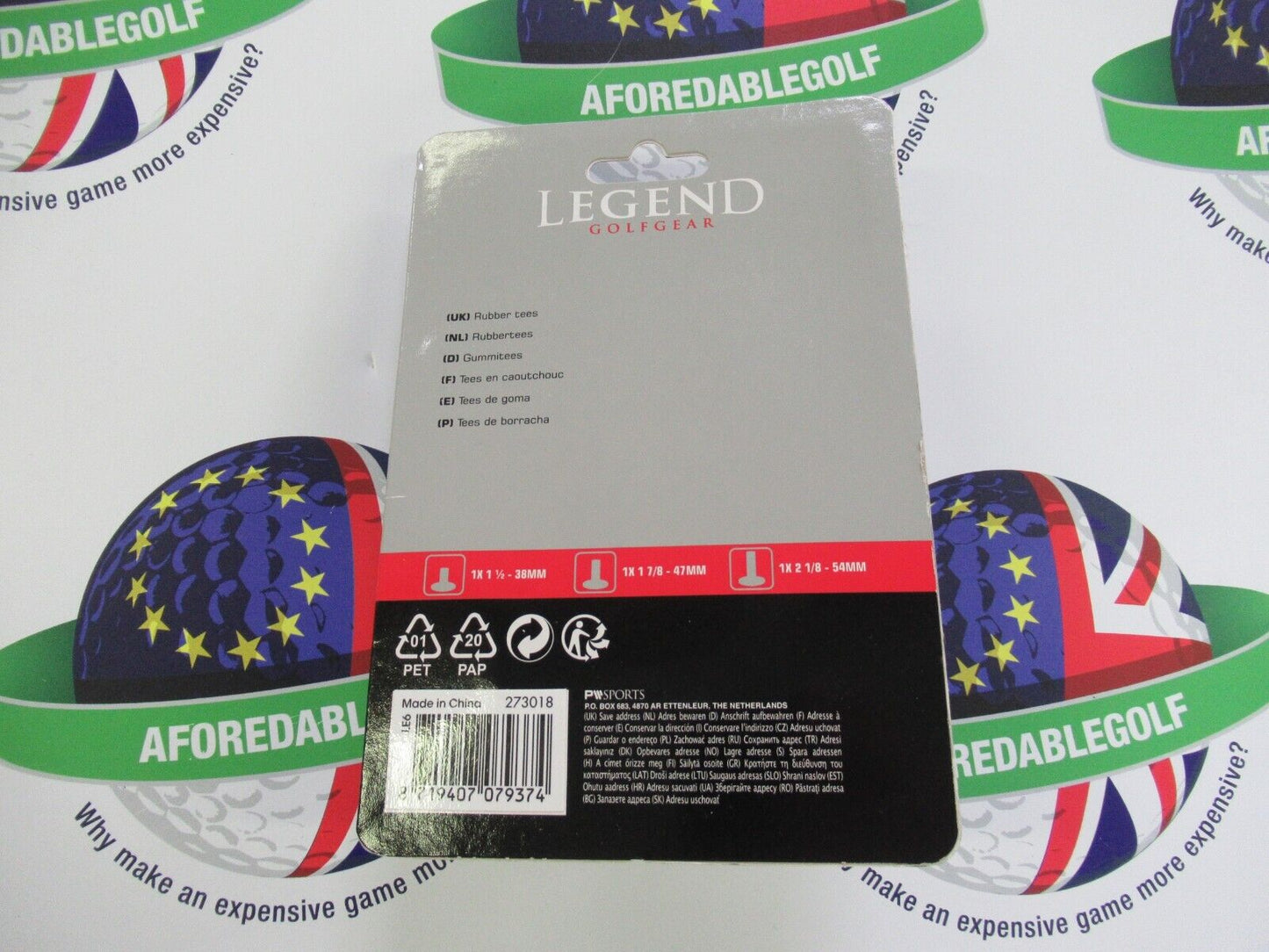 legend golf gear rubber tees 3 pack 1x 38mm 1x 47mm 1x 54mm