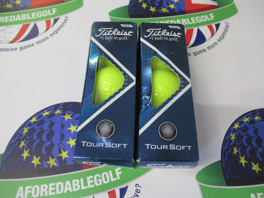 new 1/2 dozen 6 titleist tour soft optic yellow golf balls