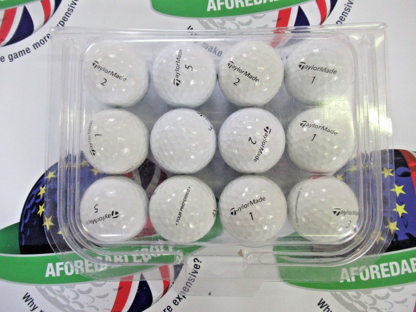 12 taylormade tour preferred pearl/pearl 1 grade golf balls