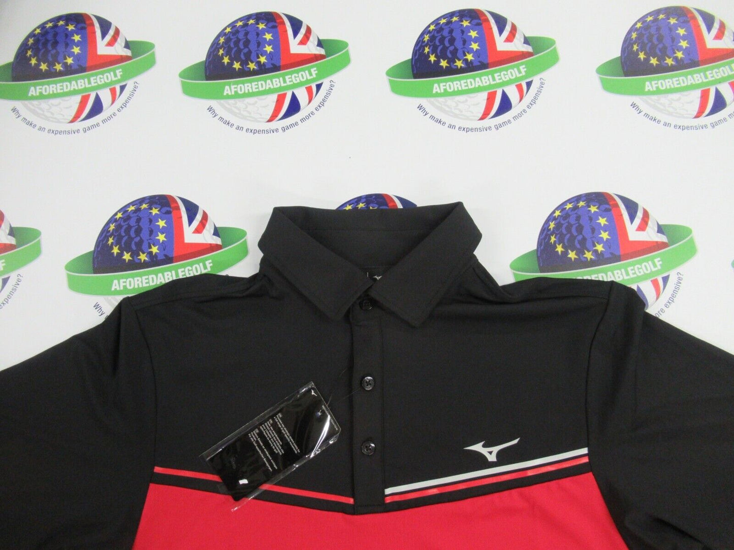 Mizuno Elite Bloc Polo Shirt Red/Black UK Size Medium