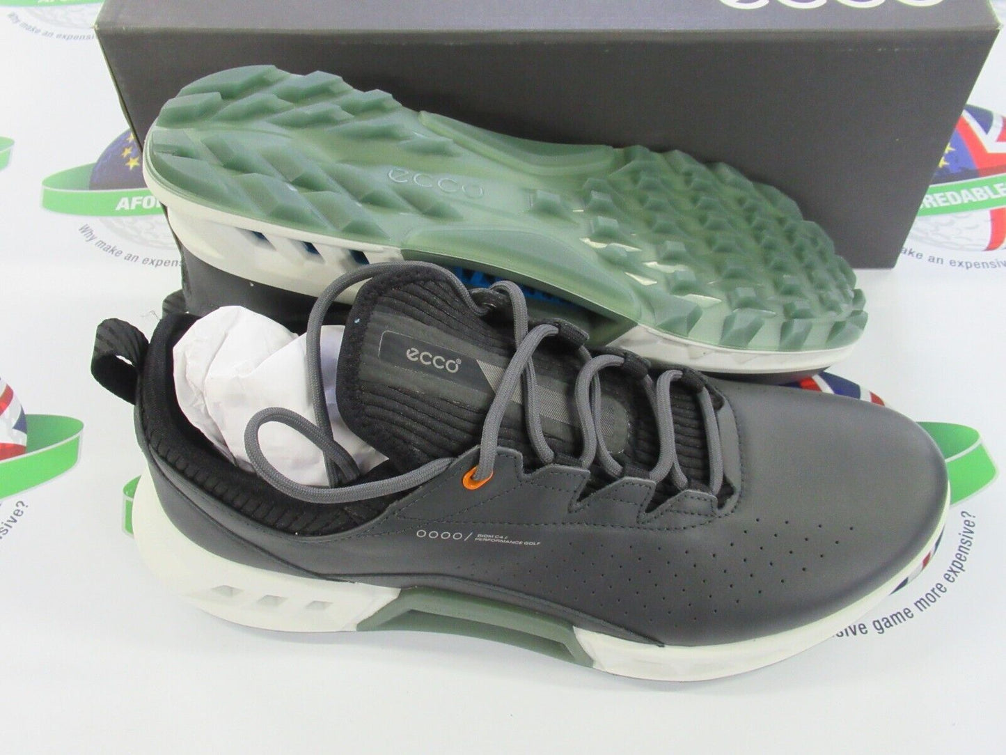 ecco mens golf biom c4 golf shoes magnet gore tex waterproof uk size 10