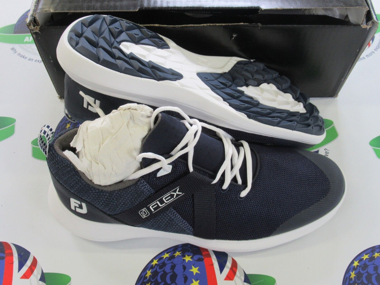 footjoy flex golf shoes 56102k navy/white uk size 8.5 medium