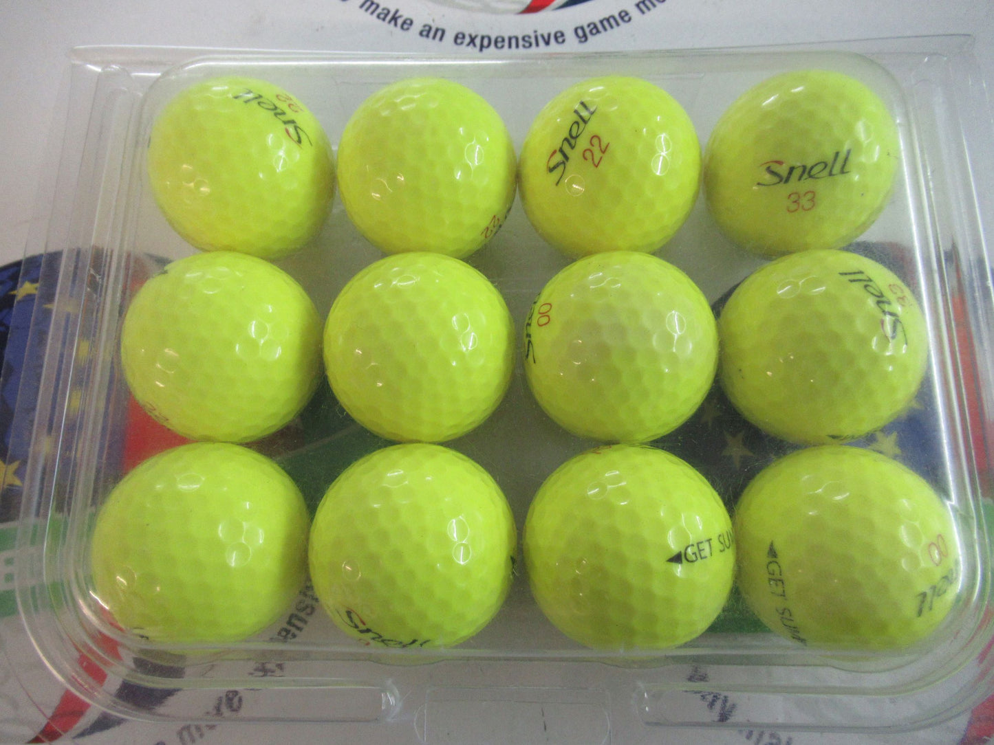 snell get sum optic yellow pearl/pearl 1 grade golf balls