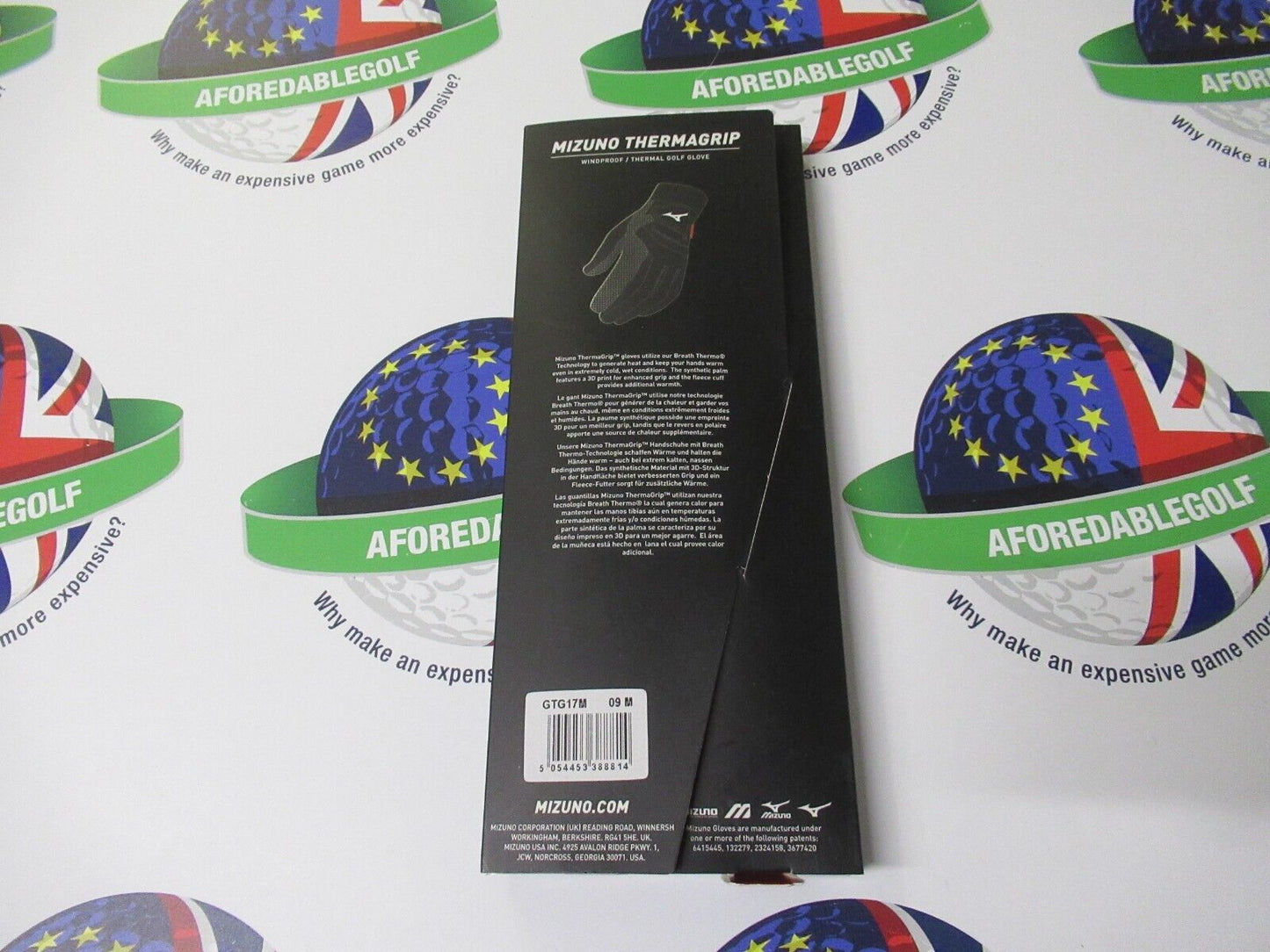 Mizuno Mens Black Thermagrip Golf Gloves (1 Pair) Left & Right Gloves Medium