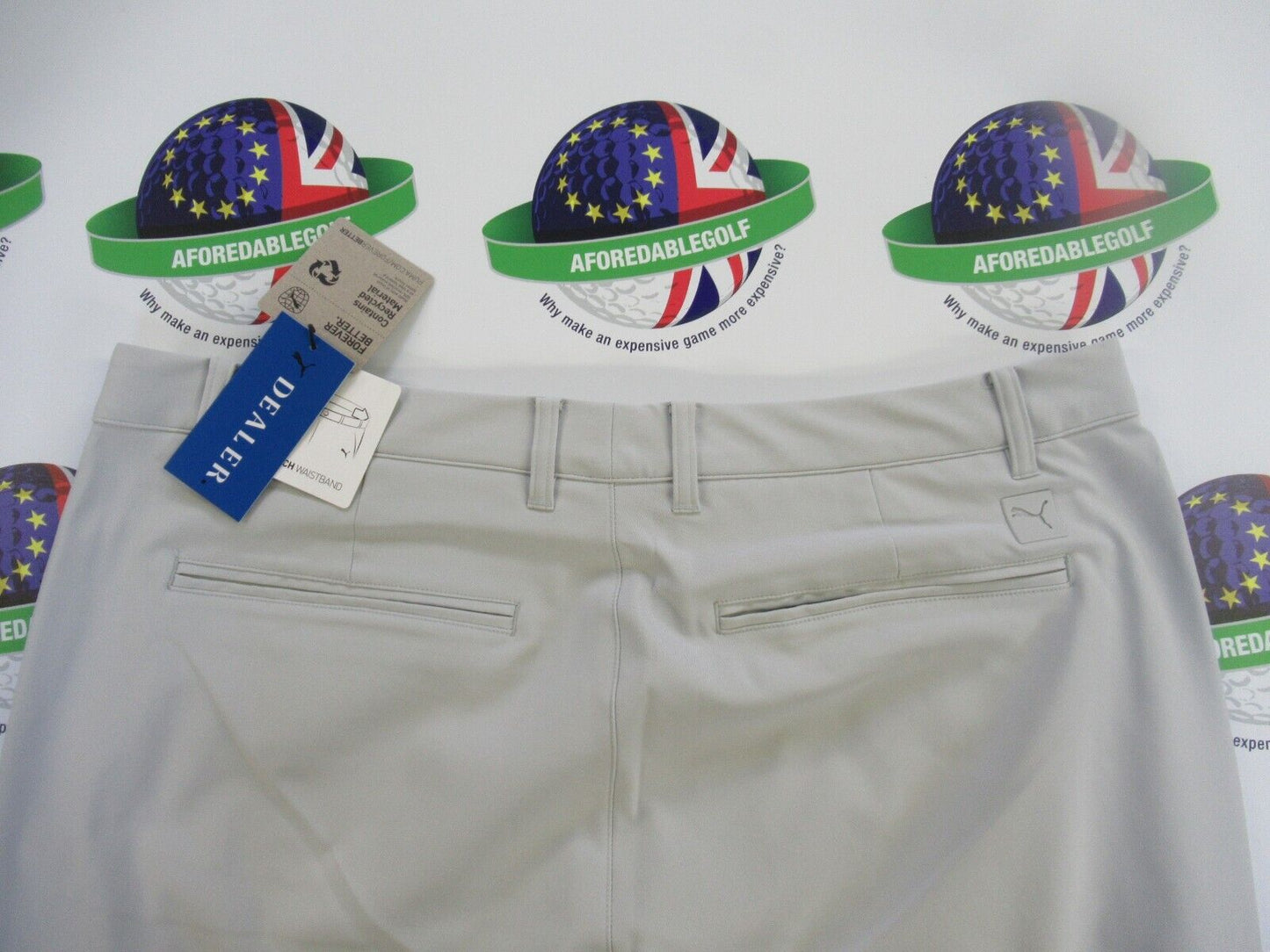 puma dealer tailored golf trousers ash grey waist 34" x leg 32"