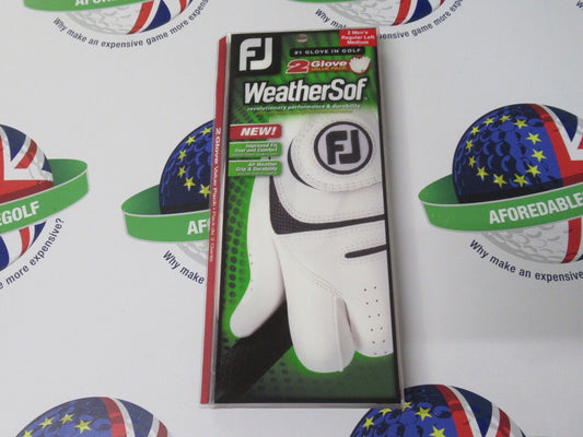 footjoy weathersof left hand glove for right hand player medium double pack