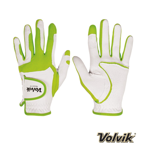 volvik true fit mens white/green left hand glove for right hand player one size