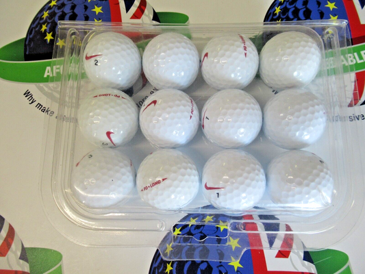 12 Nike Pd Long Red Tick Golf Balls Pearl/Pearl 1 Grade