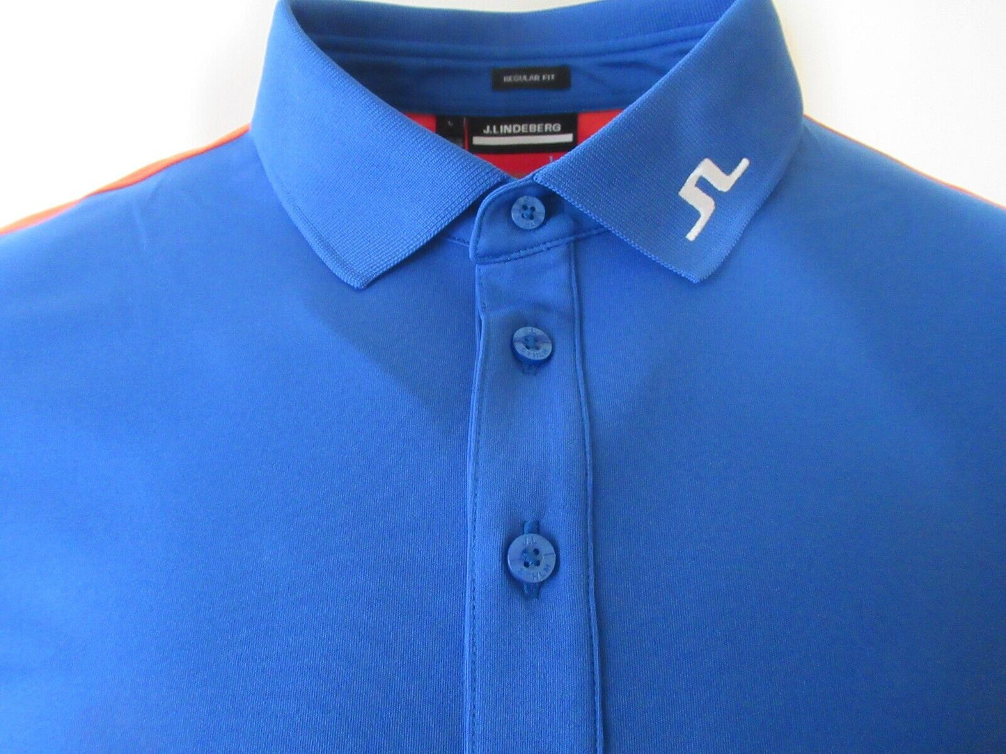 j.lindeberg jeff regular fit polo shirt nautical blue uk size large