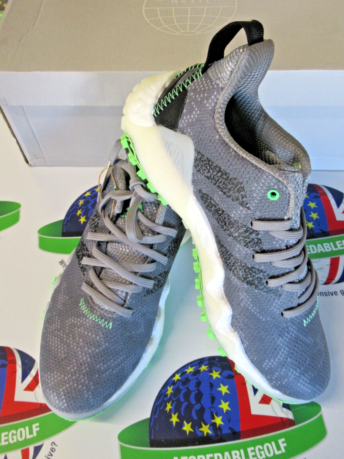 adidas code chaos 22 waterproof golf shoes grey/black/green uk size 6.5 medium