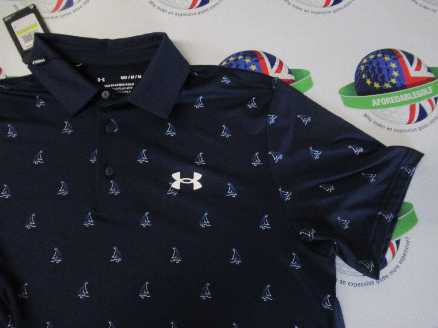 under armour play off 3.0 printed navy polo shirt size medium