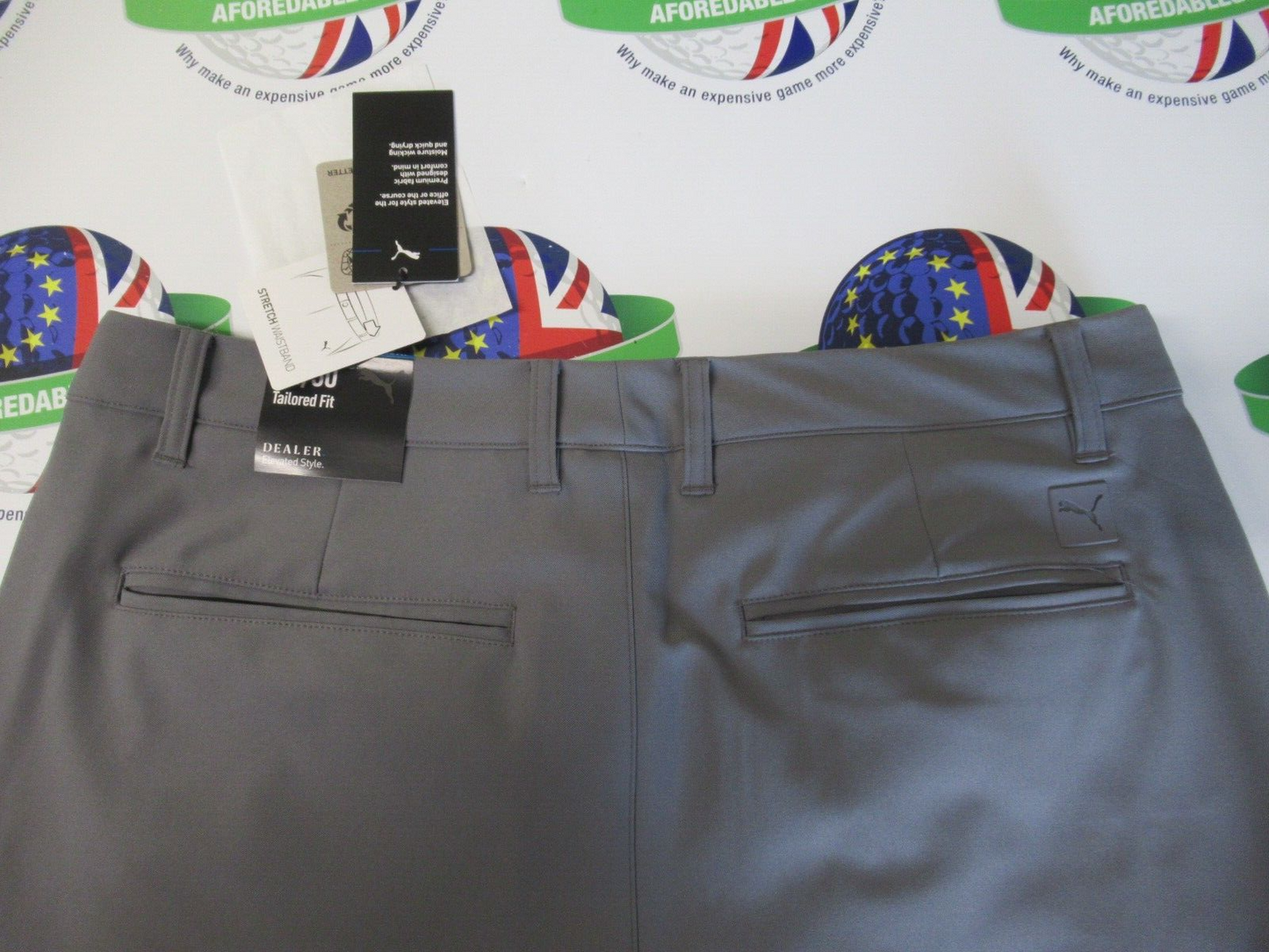 Puma Dealer Tailored Golf Trousers Slate Sky Waist 38" X Leg 30"
