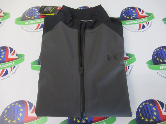 under armour portrush waterproof jacket grey/black uk size medium loose