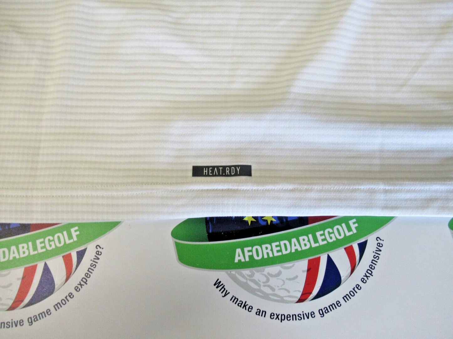 adidas ultimate 365 heat.rdy white/grey polo shirt uk size small