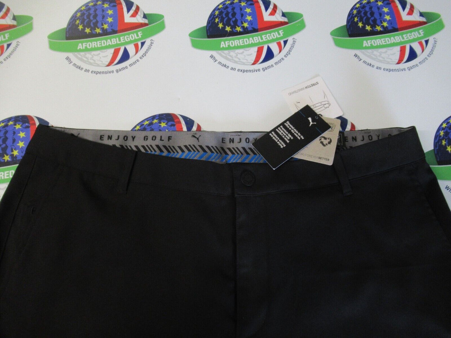 puma dealer tailored golf trousers puma black waist 34" x leg 32"