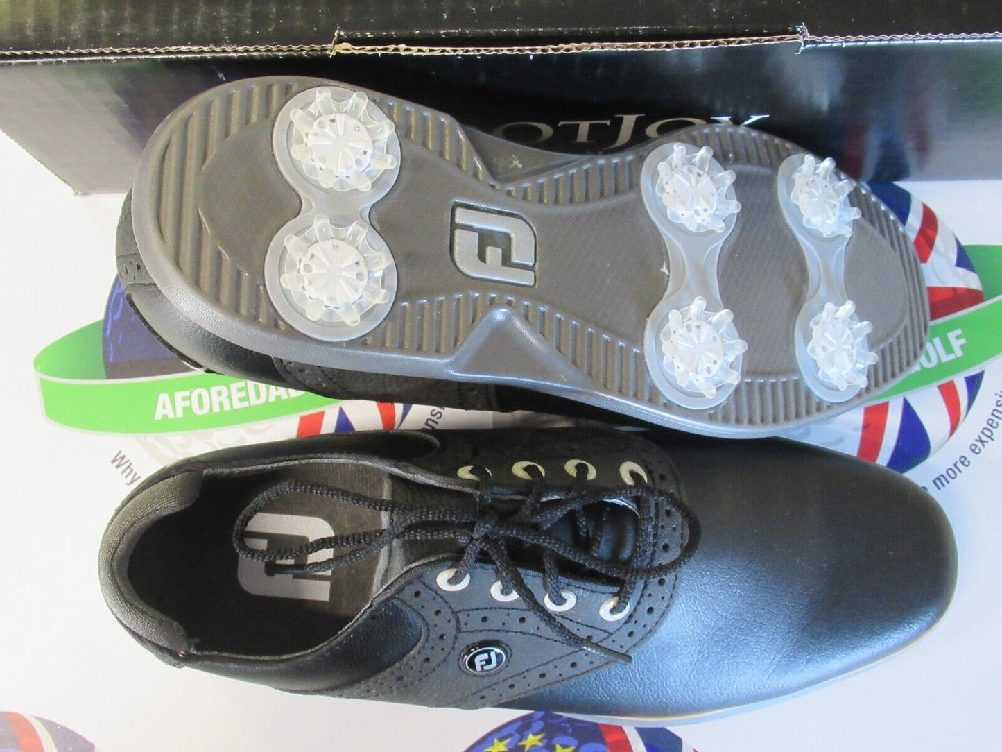footjoy fj traditions womens golf shoes 97908k black uk size 4.5 wide/large