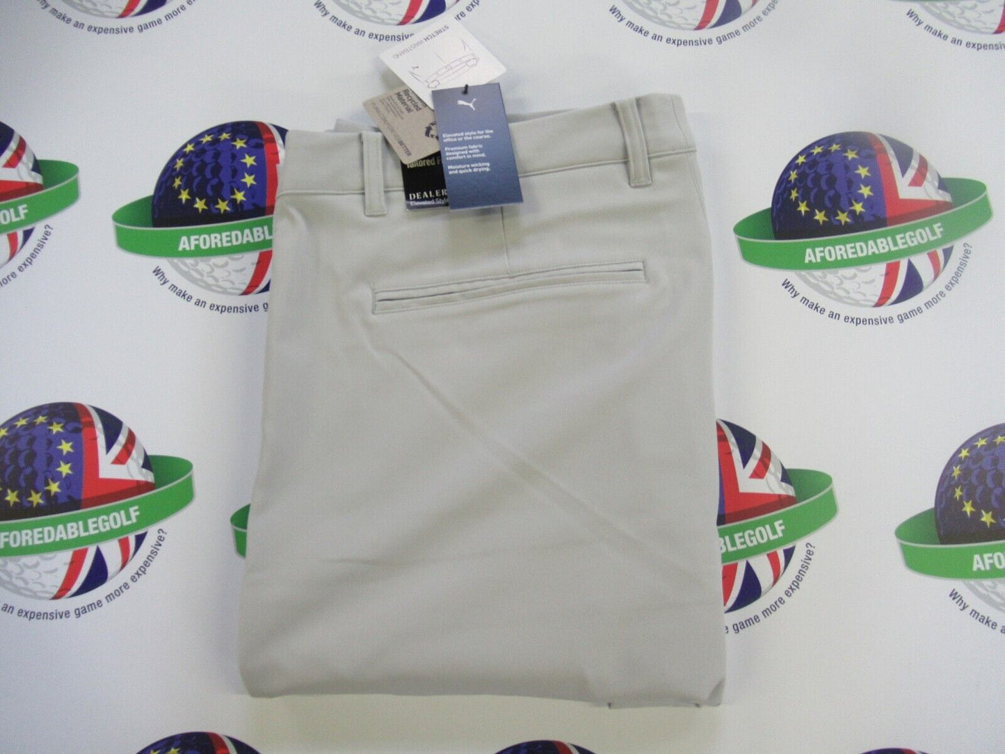 puma dealer tailored golf trousers ash grey waist 34" x leg 32"