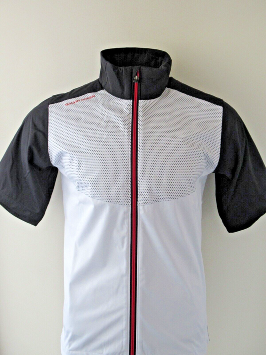 Galvin Green Livingston Full Zip Short Sleeve Windproof Top Wht/Blk/Red Medium