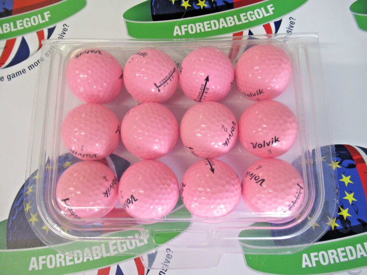 12 volvik ds77 distance pink golf balls pearl/pearl 1 grade