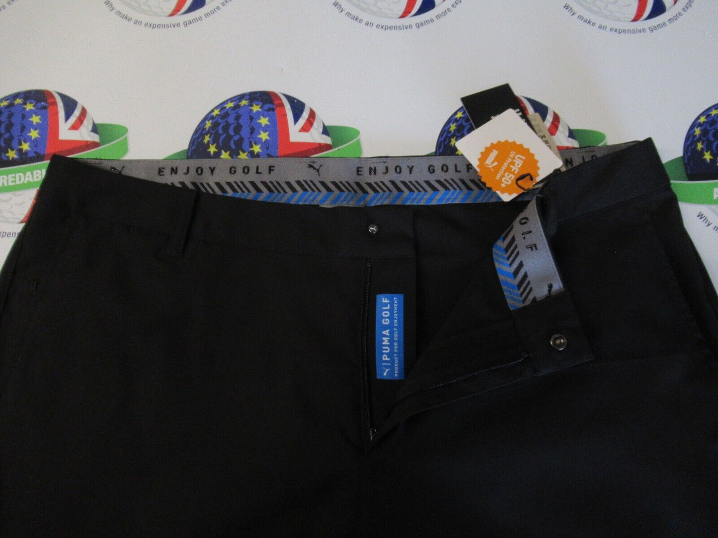 puma dealer tailored golf trousers puma black waist 36" x leg 30"