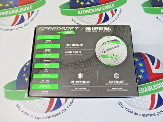 new 1 dozen taylormade speed soft ink green golf balls