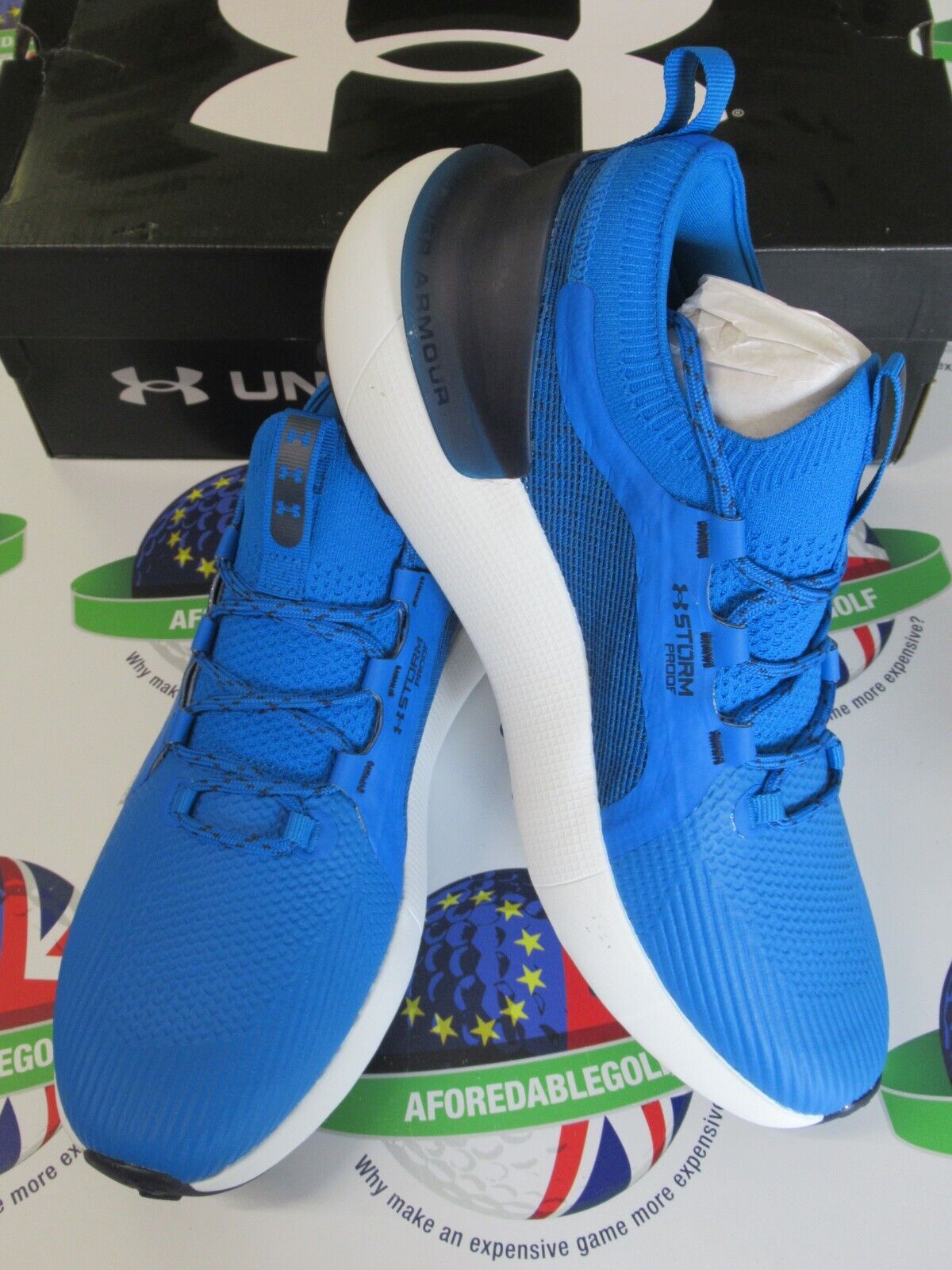 under armour phantom golf shoes blue/white uk size 11
