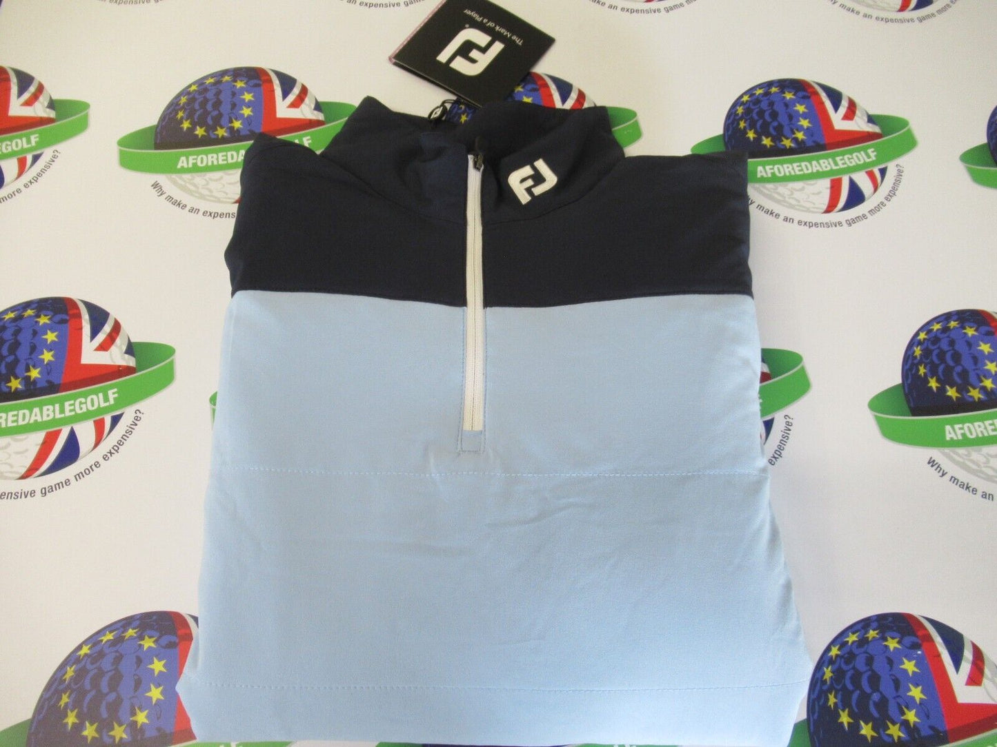 footjoy chill out xtreme thermal quilted jacket navy/sky blue uk size medium