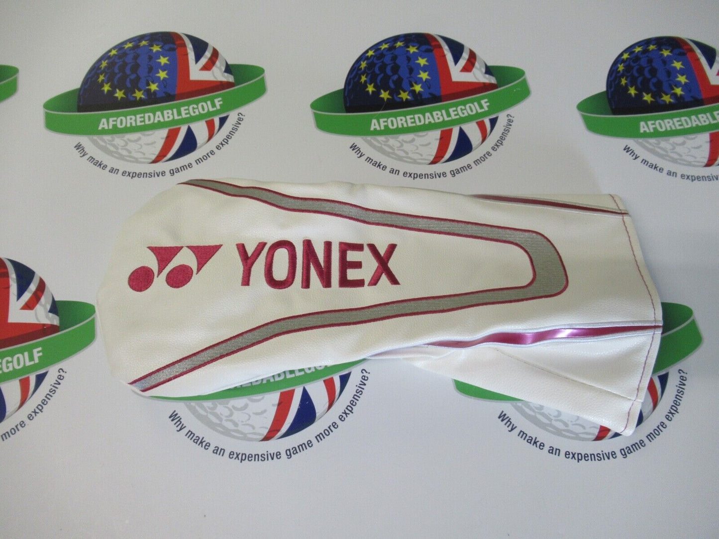 new yonex ezone white/magenta/silver driver head cover