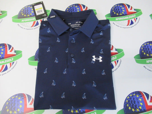 under armour play off 3.0 printed navy polo shirt size medium