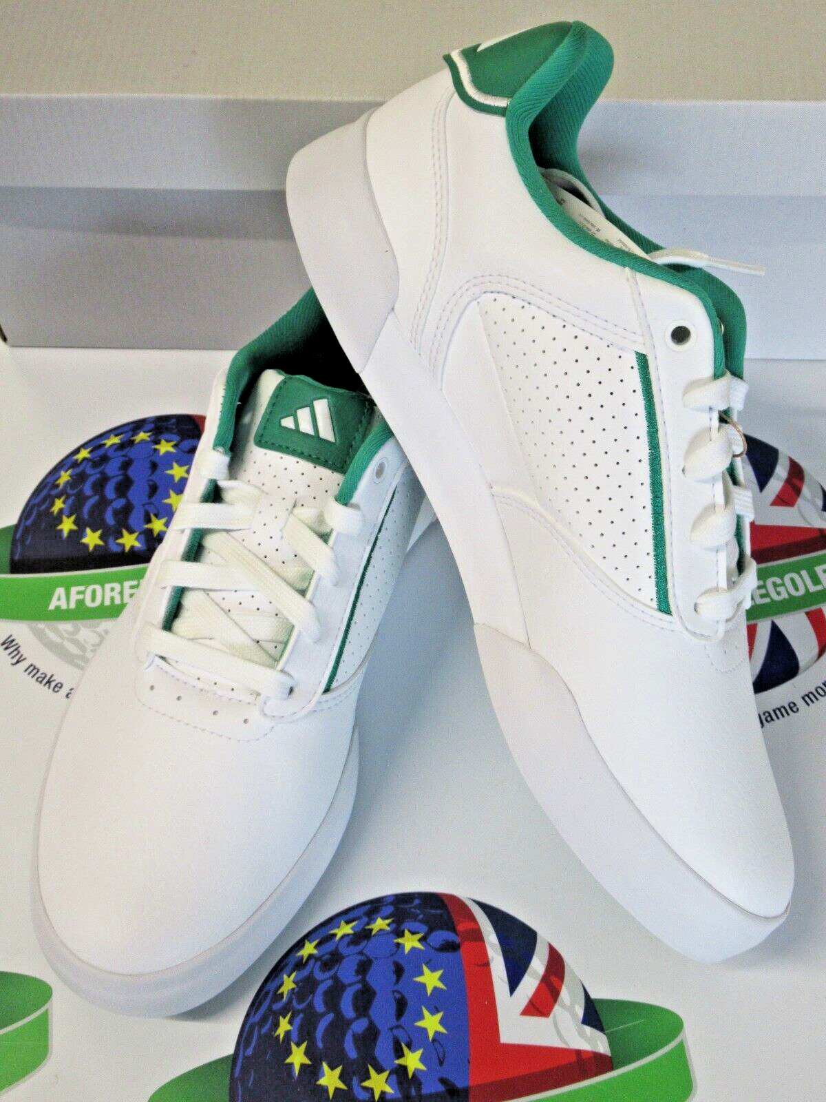 adidas retrocross white/green waterproof golf shoes uk size 8 wide