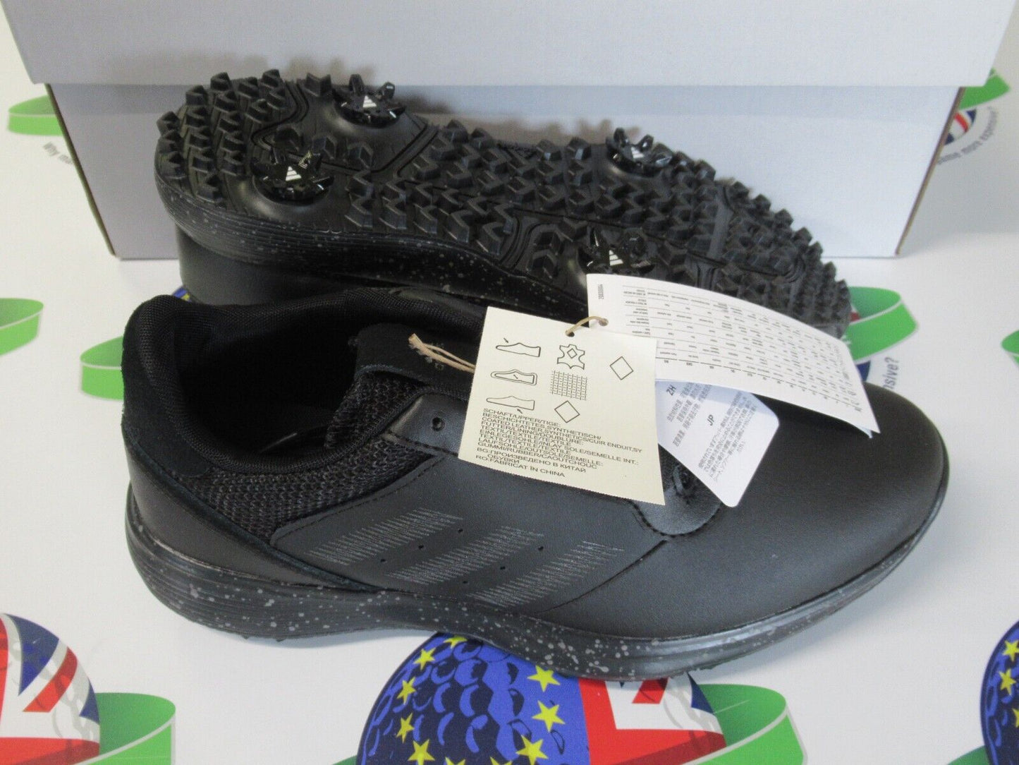 adidas s2g waterproof spiked golf shoes black uk size 7.5 medium