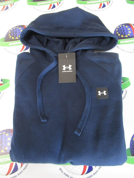 Under Armour Rival Fleece Lined Hooded Pullover Navy UK Size Medium