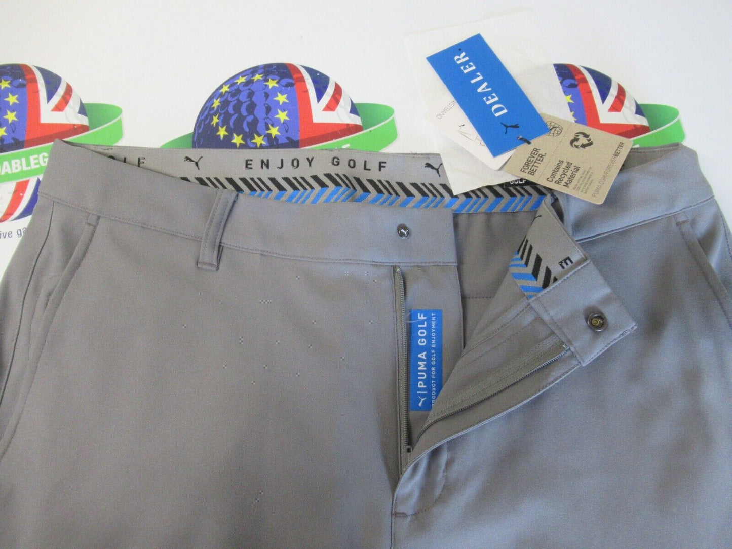 Puma Dealer Tailored Golf Trousers Slate Sky Waist 38" X Leg 30"