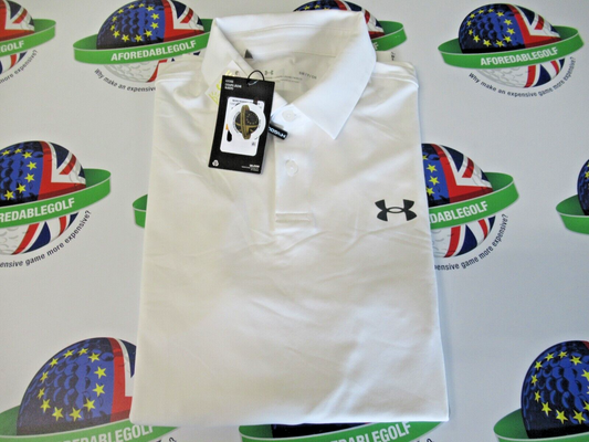 under armour t2g polo shirt white/grey uk size small  loose