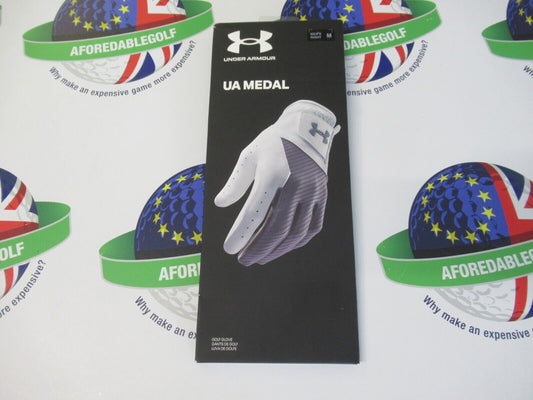 under armour medal white/grey golf glove right hand golf glove medium