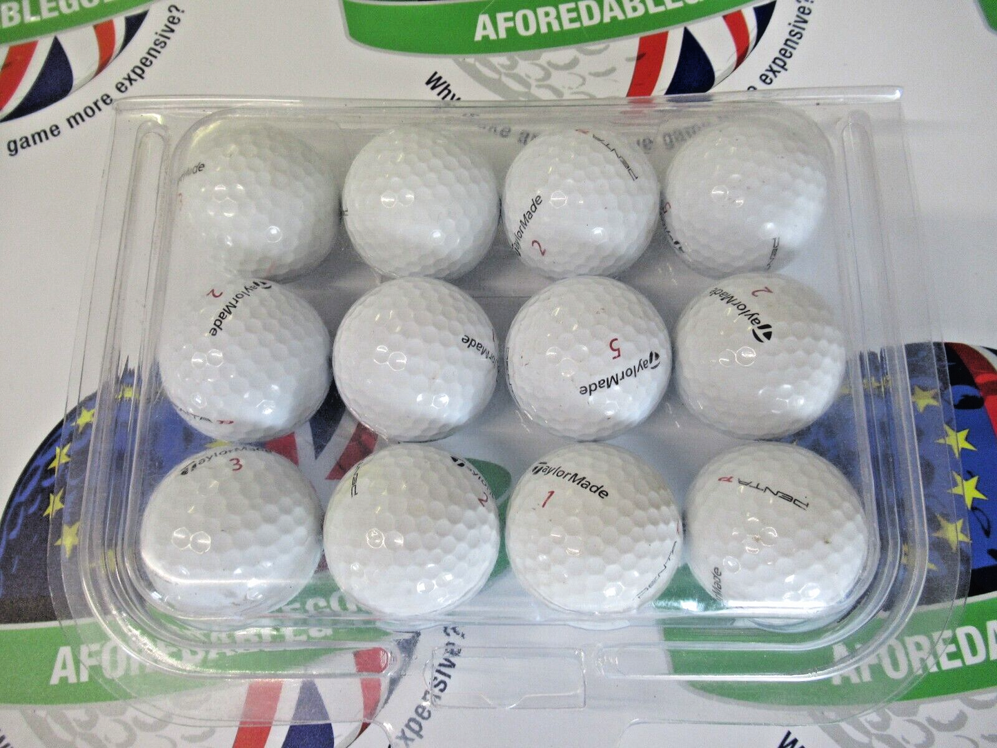 12 Taylormade Penta Tour Preferred Golf Balls Pearl/Pearl 1 Grade