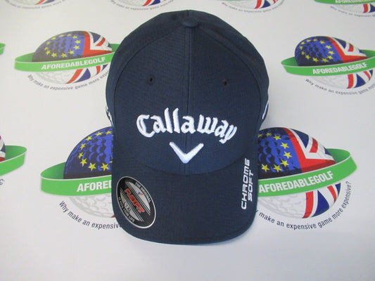 callaway golf flexfit navy cap size large/xl mavrik apex chrome soft odyssey
