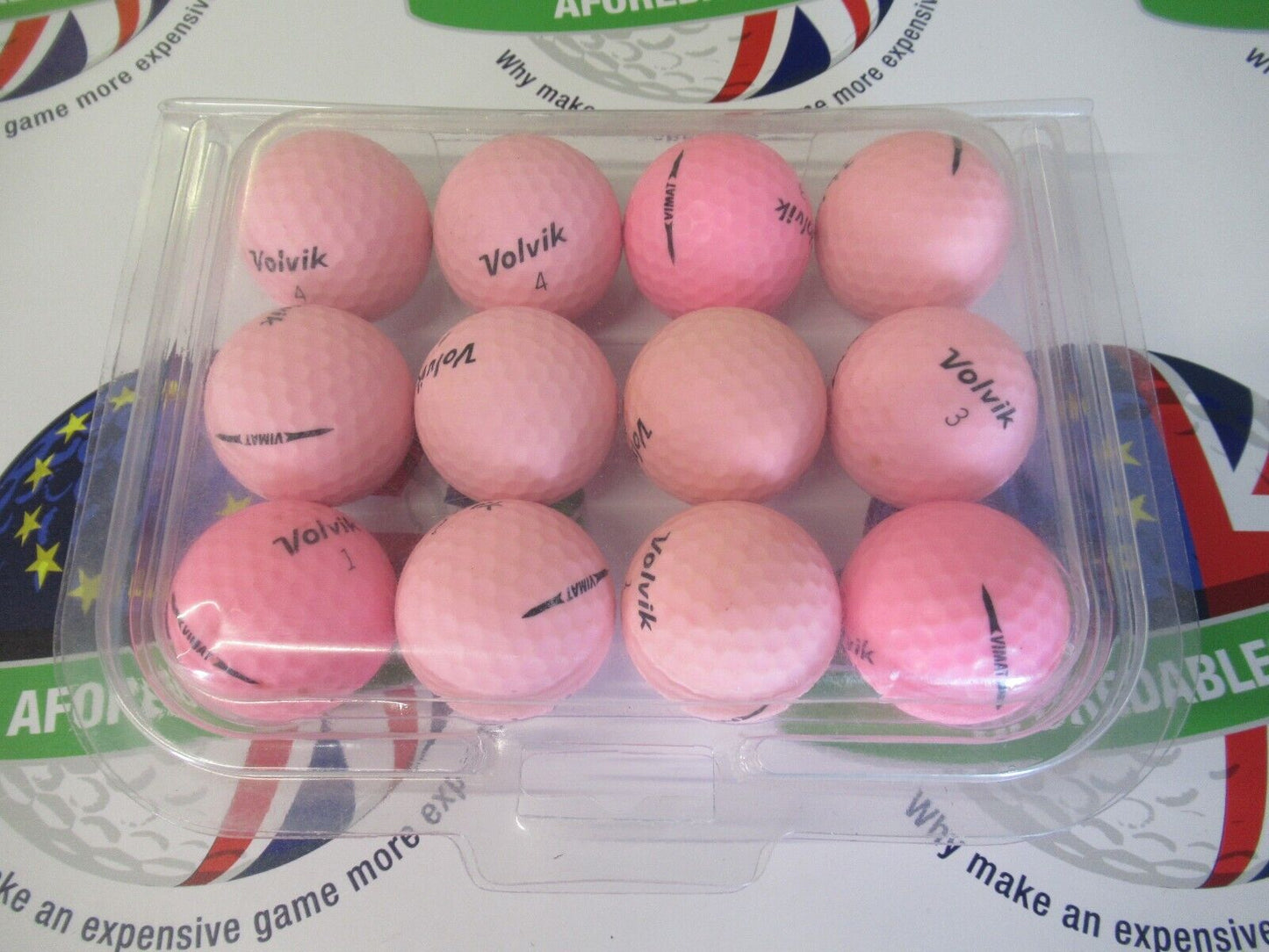 12 volvik vimat matte finish pink golf balls pearl/pearl 1 grade