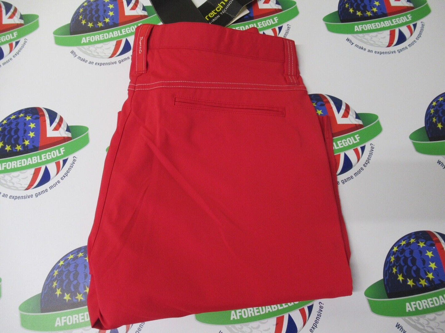 dwyers & co micro tech 2.0 golf trousers red waist 34" leg 31"