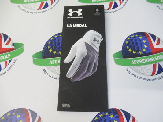 under armour medal white/grey golf glove right hand golf glove small