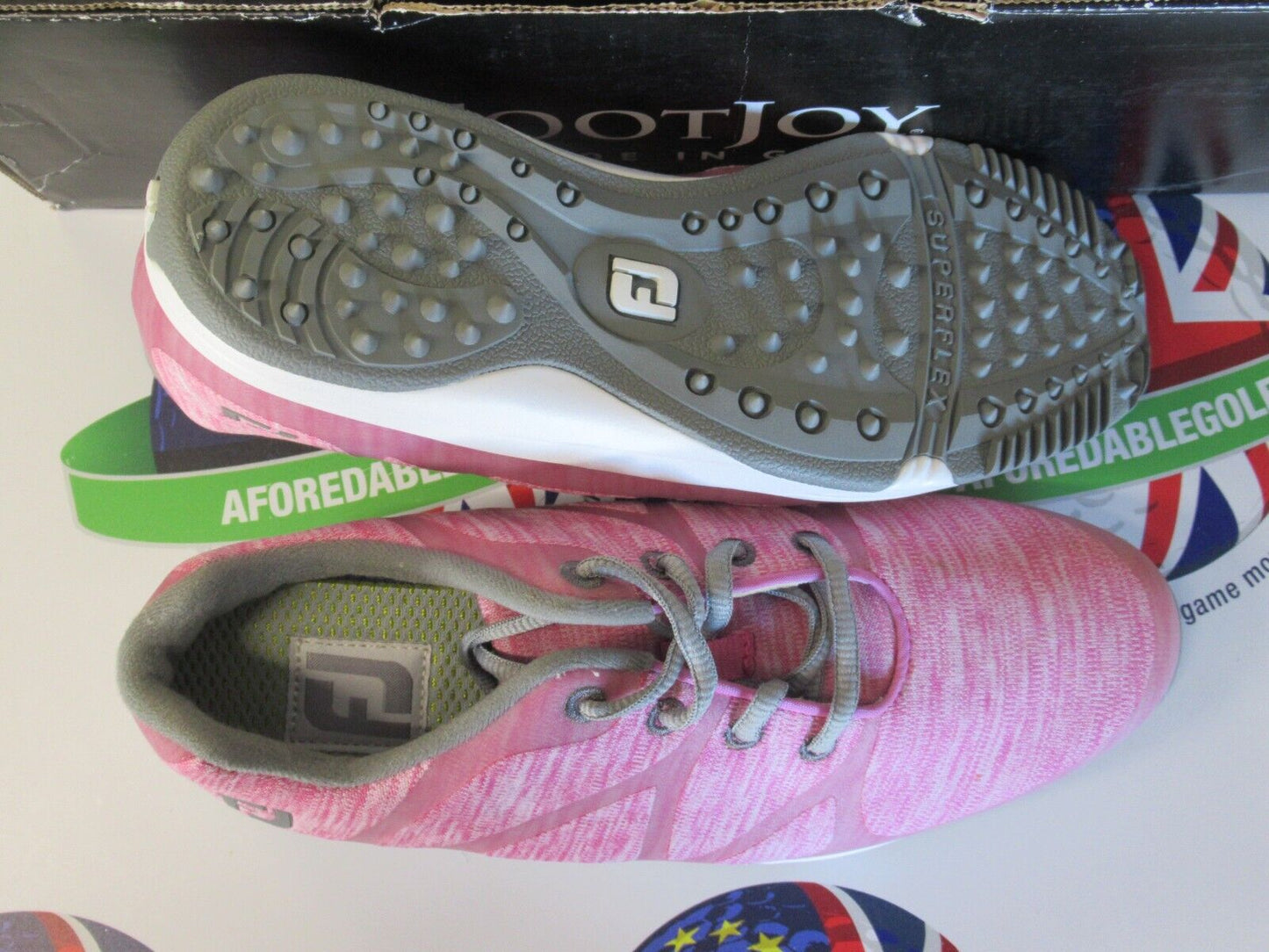 footjoy leisure ladies golf shoes pink/white/grey 92906k uk size 4 L