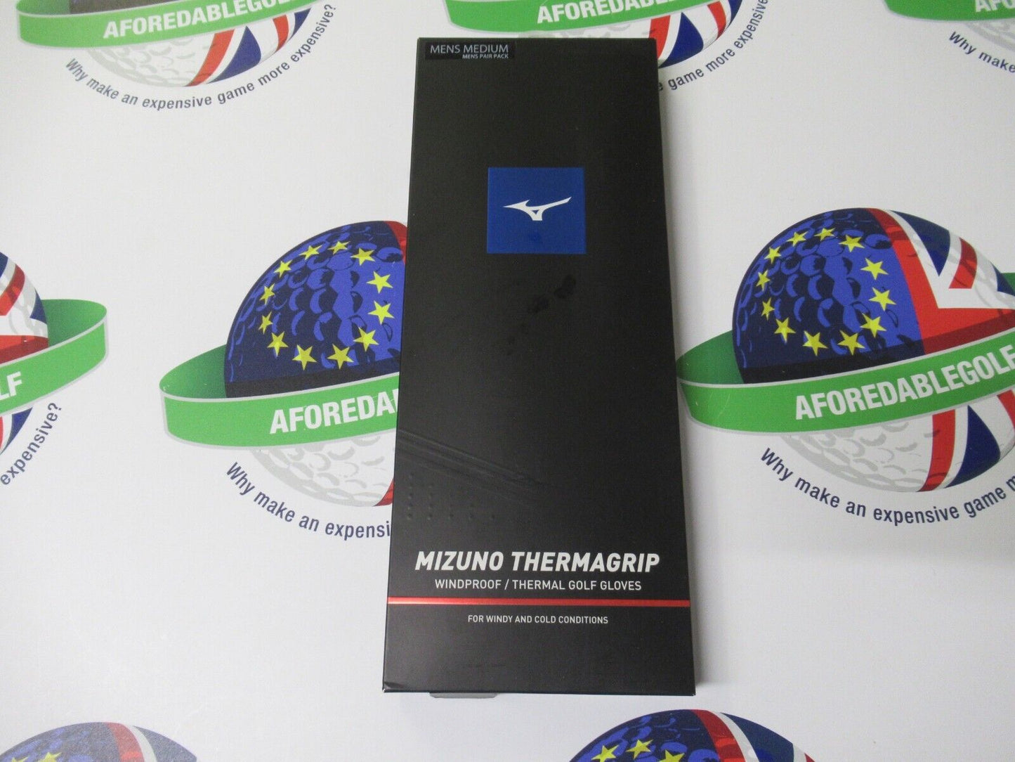 Mizuno Mens Black Thermagrip Golf Gloves (1 Pair) Left & Right Gloves Medium