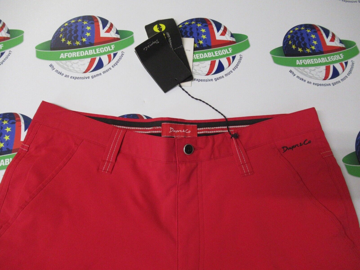 dwyers & co micro tech 2.0 golf trousers red waist 34" leg 31"